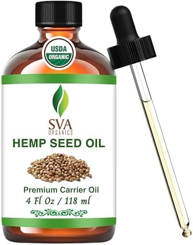 Bottle of Sky Organics organic hemp seed oil rich in omega fatty acids for natural care
